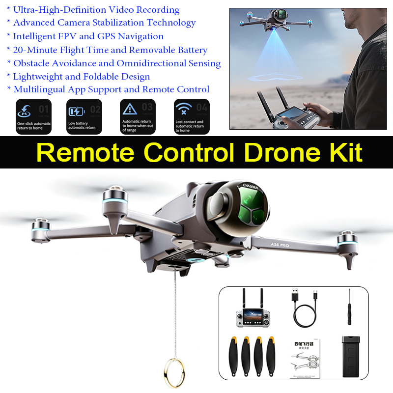 Drone Gimbal 2 Axis - A26 Pro GPS-Drohne mit 4,5-Zoll-Großbildfernbedienung 4K